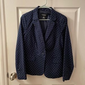 Polka dot navy blazer jacket NWOT